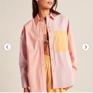 Abercrombie color block button up shirt size S
